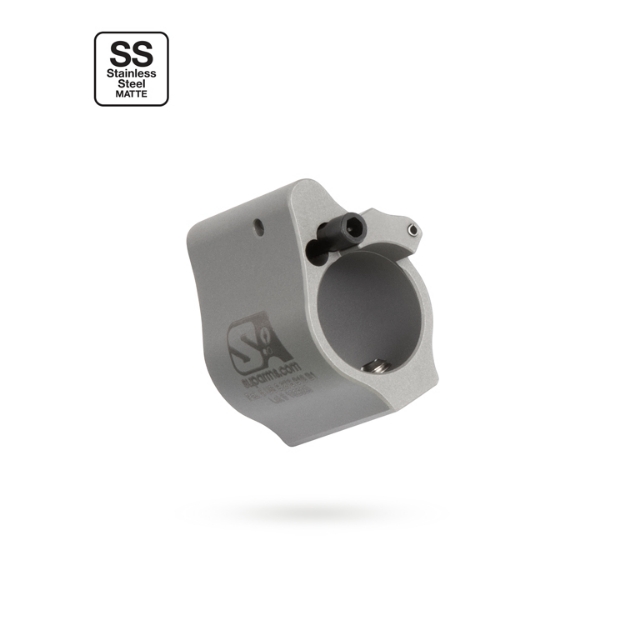 Picture of Superlative Arms®  Adjustable Gas Block | .625” | Stainless Steel | Solid | Set Screw | Matte Stainless Finish