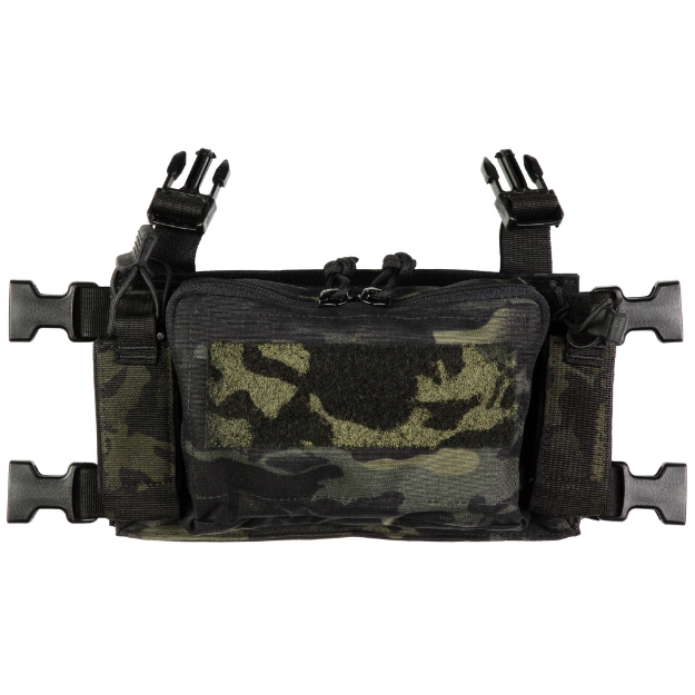 Picture of Haley Strategic Partners D3CR Micro  Chest Rig  Nylon Construction  Multicam Black  Includes (1) Large Open Pouch  (2) Pistol Magazines  (1) Pouch & X-Harness D3CRM-1-1-MCB