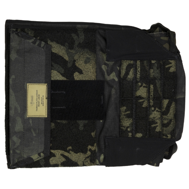 Picture of Haley Strategic Partners Thorax  Plate Bags  Large  Compatible with All HSP Chest Rigs and Placards  Accommodates .75" to 1.125" Thick Plates  Multicam Black TPC-1-LG-MCB