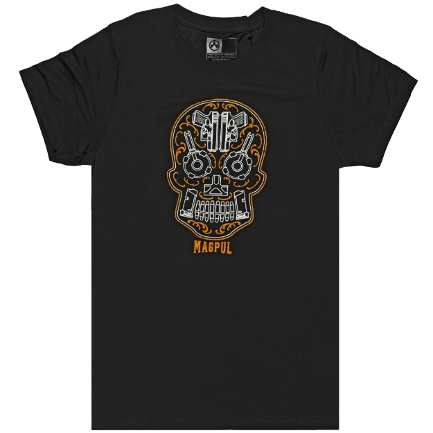 Picture of Magpul Industries Sugar Skull  Woman's T-Shirt  Large  Black MAG1218-001-L