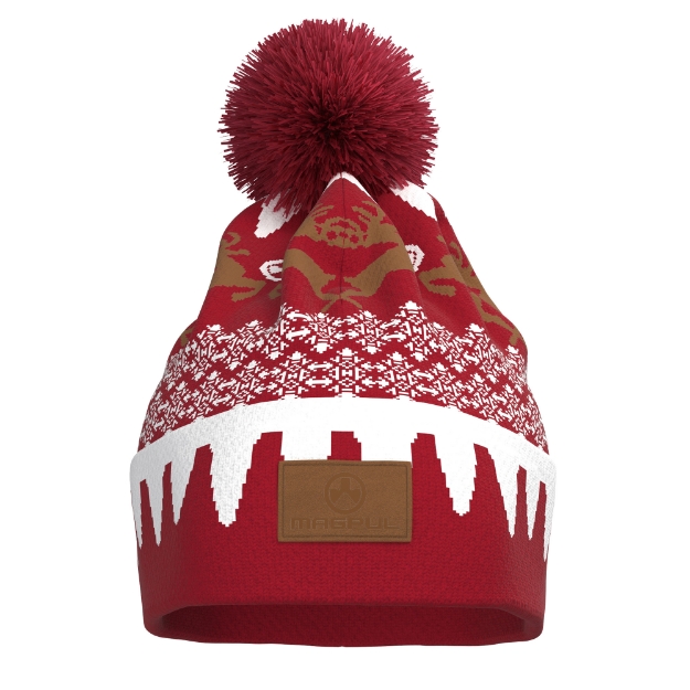 Picture of Magpul Industries Ugly Christmas Beanie  GingARbread  Red and White with Graphics  One Size Fits Most  95% Acrylic  5% Lycra MAG1154-975