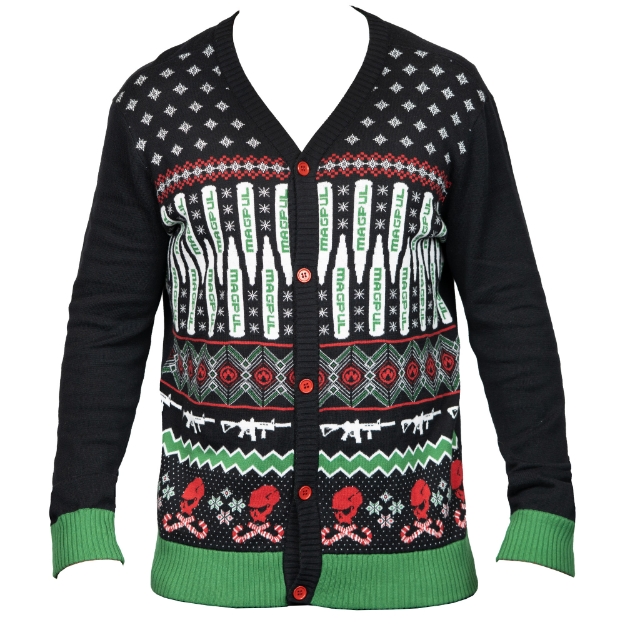 Picture of Magpul Industries Ugly Christmas Sweater  Krampus  XX-Large  Black with Custom Knit Graphics  55% Cotton 45% Acrylic MAG1198-969-2XL