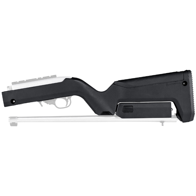 Picture of Magpul Industries X-22 Backpacker Stock  Fits All Ruger 10/22 Takedowns  Including 10/22 Takedowns With Tactical Solutions SB-X Barrels  MOE SL Non-Slip Rubber Butt Pad  Storage Compartment Fits 3-10Rd Magazines  Black MAG808-BLK
