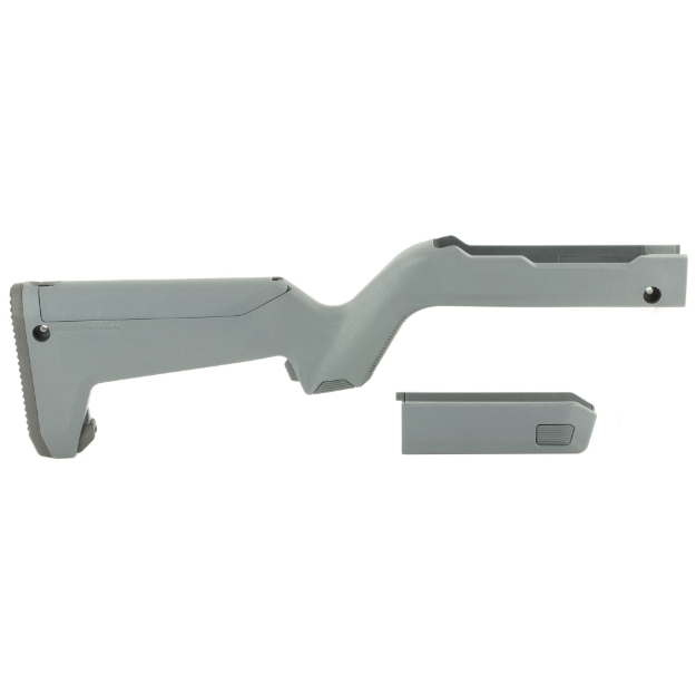 Picture of Magpul Industries X-22 Backpacker Stock  Fits All Ruger 10/22 Takedowns  Including 10/22 Takedowns With Tactical Solutions SB-X Barrels  MOE SL Non-Slip Rubber Butt Pad  Storage Compartment Fits 3-10Rd Magazines  Gray MAG808-GRY