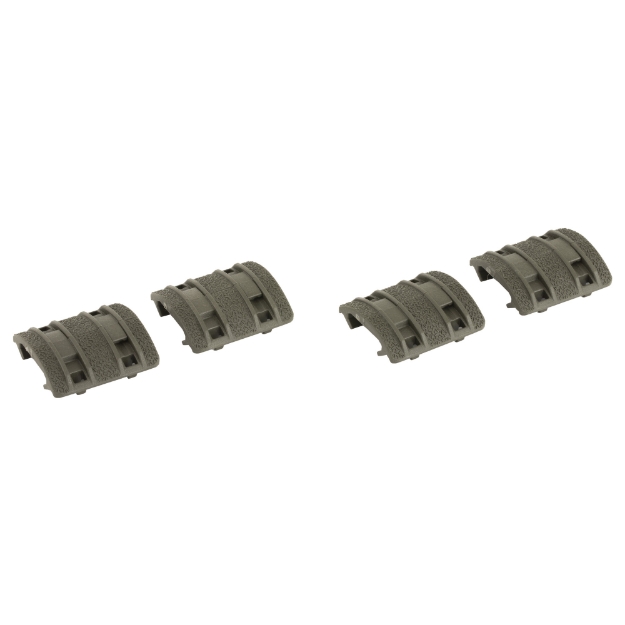 Picture of Magpul Industries XTM Enhanced Rail Panel  Fits Picatinny Rail  4 Two Piece Panels  Polymer Construction  Olive Drab Green MAG510-ODG