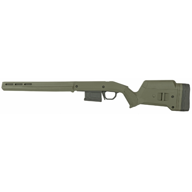 Picture of Magpul Industries Hunter American Stock  Fits Ruger American Short Action  Includes Magpul's Bolt Action Magazine Well and 1 PMAG 5 7.62 AC  OD Green MAG931-ODG