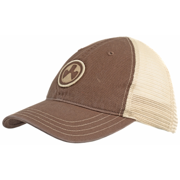 Picture of Magpul Industries Icon Patch Garment Washed Trucker Hat  Brown/Khaki  One Size Fits Most MAG1105-212