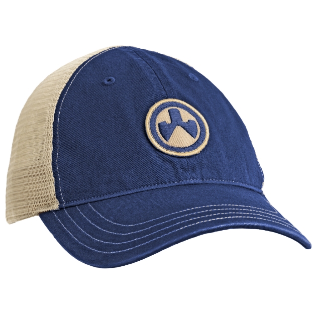 Picture of Magpul Industries Icon Patch Garment Washed Trucker Hat  Navy/Khaki  One Size Fits Most MAG1105-412