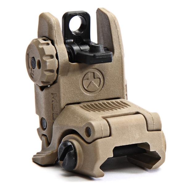 Picture of Magpul Industries MBUS Back-Up Rear Sight Gen 2  Fits Picatinny Rails  Flip Up  Flat Dark Earth MAG248-FDE
