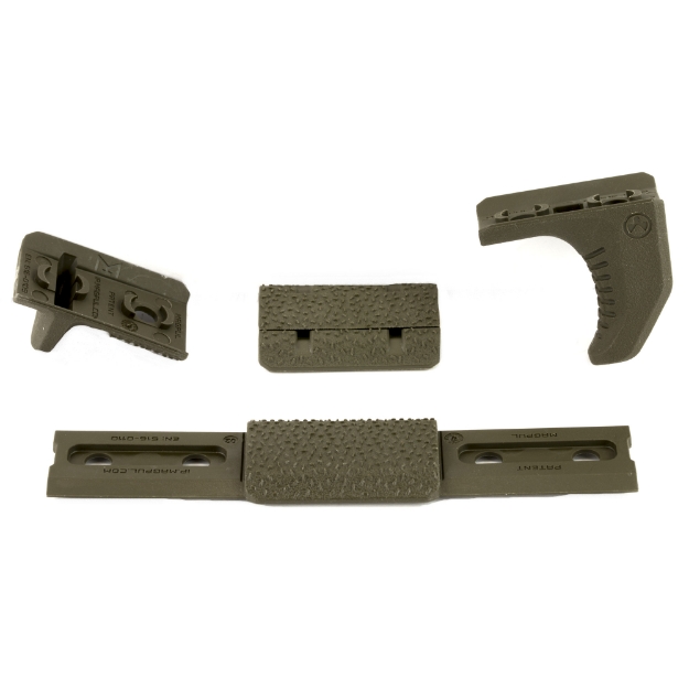 Picture of Magpul Industries M-LOK Hand Stop Kit  Includes one M-LOK Hand Stop  one M-LOK Index Panel  and one M-LOK Rail Cover Type 2  Olive Drab Green MAG608-ODG