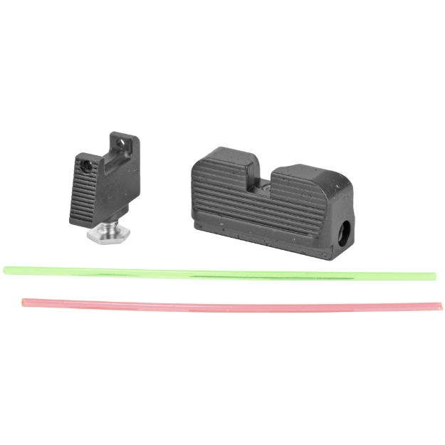 Picture of Taran Tactical Innovation Ultimate Fiber Optic Sight Set  Fits Glock RMR Cut Co-Witness Height  Black Finish GSSF-004