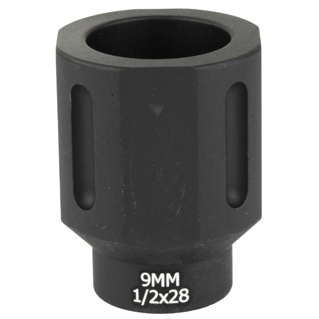 Picture of Battle Arms Development HEX FLASHCAN  Blast Diverter  9MM  Anodized Finish Black  1/2X28 Threaded BAD-FLASHCAN-6-1-2x28