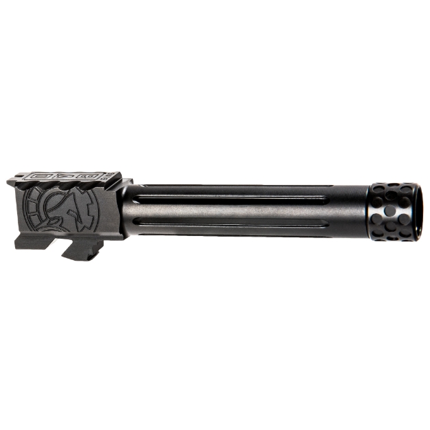 Picture of Battle Arms Development ONE:1 Barrel  Fits Glock 19 Gen 3 4 5 and 19X  9mm  Threaded and Fluted  Black Finish BAD-BBLG19BNFT