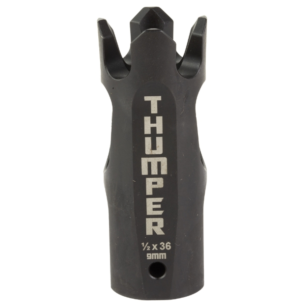 Picture of Battle Arms Development Thumper  Compensator  9MM  Nitride Finish  Black  1/2x36 Threaded BAD-THUMPER-9MM-BN