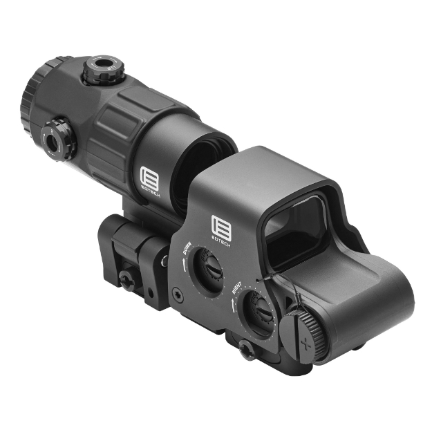 Picture of EOTech Holographic Hybrid Sight V  Night Vision Compatible Sight  68MOA Ring with (4) 1 MOA Dots  Matte Finish  Black  Side Buttons  Includes EXPS3-4 & G45 5X Magnifier With QD Switch-to-side Mount HHS V