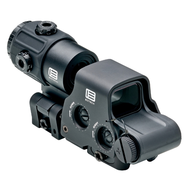 Picture of EOTech Holographic Hybrid Sights  Night Vision Sight  68MOA Ring with 2 MOA Dots  Black  Side Buttons  Includes EXPS3-2 & G43 Magnifier With QD Switch-to-side Mount HHS VI