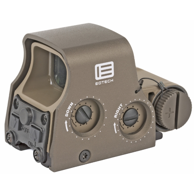Picture of EOTech Tactical  Holographic  Non-Night Vision Compatible Sight  Red 68MOA Ring with 2 1MOA Dots  Tan  Rear Buttons  includes CR123 Battery XPS2-2TAN
