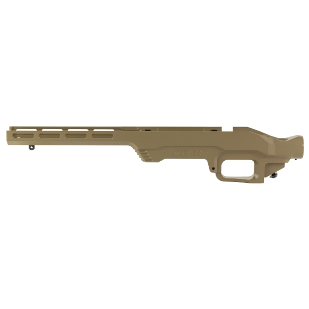 Picture of MDT LSS  Generation 2  Rifle Chassis  Cerakote Finish  Flat Dark Earth  Fits Ruger American Short Action 104168-FDE