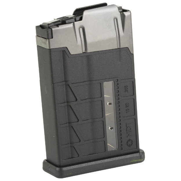 Picture of MDT Magazine  Polymer/Metal  308 Winchester/6.5 Creedmoor  10 Rounds  Black  Fits Short Action AICS Pattern  Round Indicator Window 103089-BLK