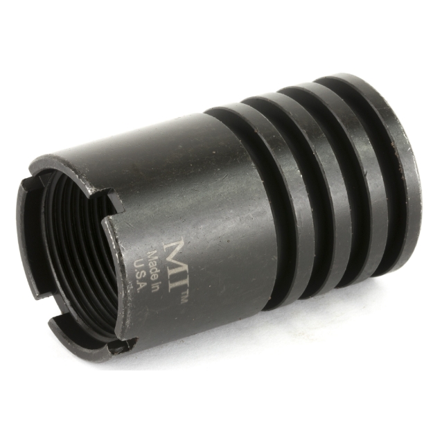 Picture of Midwest Industries Blast Diverter  26MM Left Hand Threads  Fits 30 Caliber and 5.56 model Rifles  Linear Comp Design Diverts Muzzle Blast Forward  Black Finish MI-M92BD