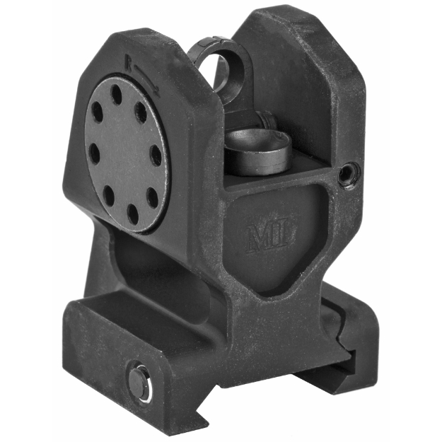 Picture of Midwest Industries Combat Rifle Rear Sight  Mil-Spec Height  Standard A2 Rear Sight Aperture  6061 Aluminum  Black Finish MI-CBUIS