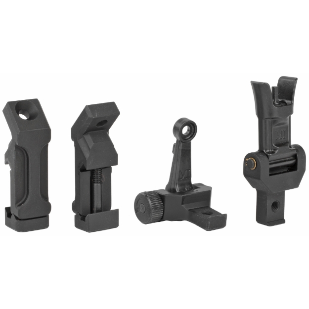 Picture of Midwest Industries Combat Rifle Sight  45 Degree Offset  Adjustable Front and Rear  Low Profile  Fully Ambidextrous  Flip-Up  Includes A2 Sight Tool  Black Finish MI-CRS-OSS