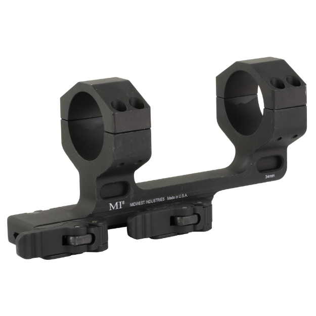 Picture of Midwest Industries Scope Mount  34mm  Quick Detach Mount  1.93" Height With 1.5" Offset  Fits Picatinny  Anodized Finish  Black MI-QD34SMH