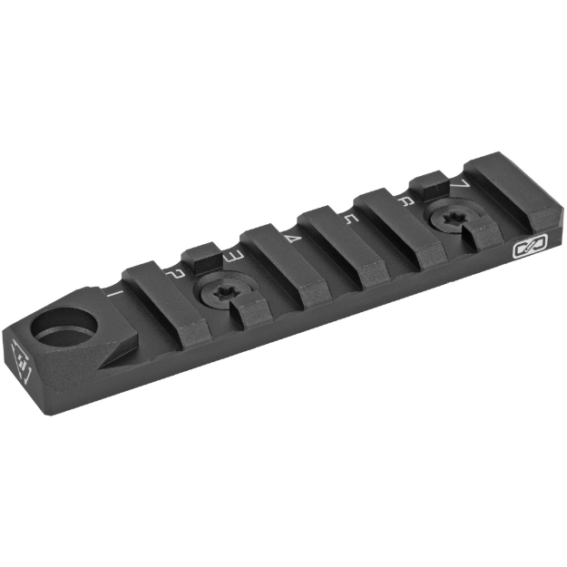 Picture of Strike Industries LINK  Rail Section  7 Slots  Includes QD Attachment Point  Fits M-LOK/KeyMod Rail Systems  Black SI-Link-RS-7-QD-BK