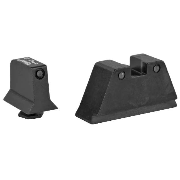 Picture of Trijicon Bright & Tough  Sight  Suppressor Set  Fits Glock 17 17L 19 22 23 24 25 26 27 28 31 32 33 34 35 37 38 39  Black Front/Black Rear with Green Lamps GL201-C-600661