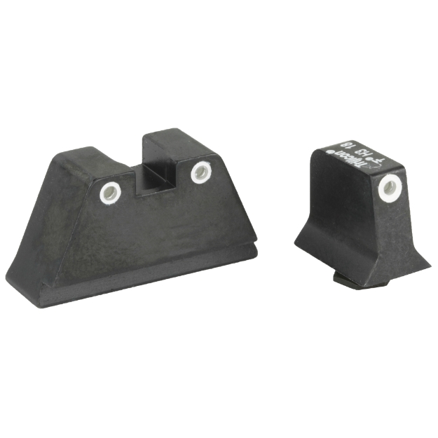 Picture of Trijicon Suppressor Height Night Sights  Fits Glock 17/19/22/23/26/27/31/32/33/34/35/37/38/39  Black  Tritium Front/Rear  Green 3 Dot GL201-C-600649
