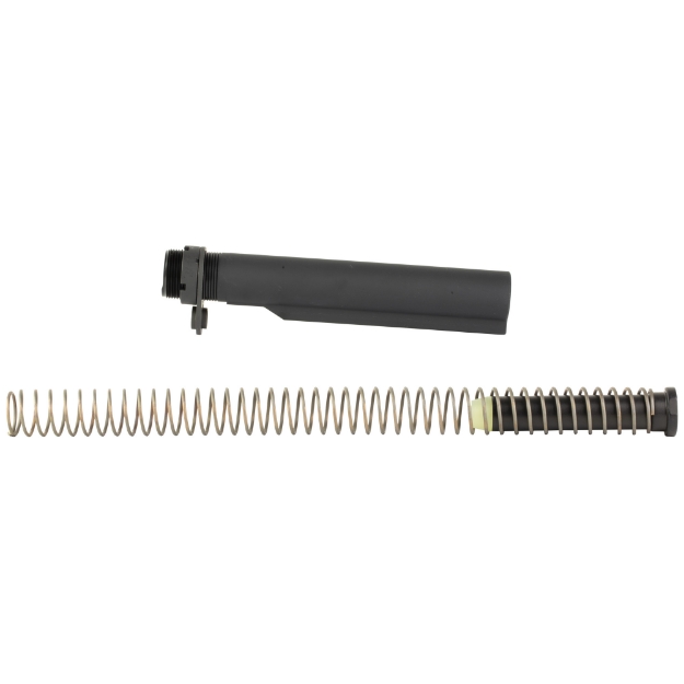 Picture of Bravo Company BCM MK2 Recoil Mitigation System  Mod 1  8 Position Buffer Tube Complete Assembly  Matte Finish  Black  Includes T1 Buffer  M16A4 Rifle Action Spring  MK2 Receiver Extension  QD End Plate  Castle Nut  Fits AR Rifles BCM-MK2RMS-M1T1