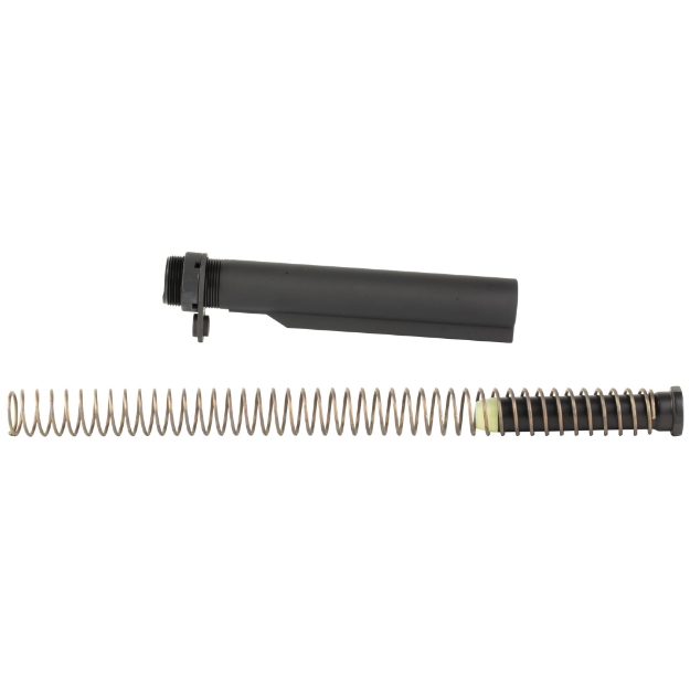Picture of Bravo Company MK2 Recoil Mitigation System  Mod 1  8 Position Buffer Tube Complete Assembly  Matte Finish  Black  Includes T0 Buffer  M16A4 Rifle Action Spring  MK2 Receiver Extension  QD End Plate  Castle nut  Fits AR Rifles BCM-MK2RMS-M1T0
