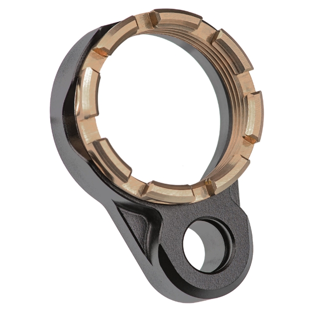 Picture of Fortis Manufacturing  Inc. Light Weight K1  Castle Nut and End Plate  Black and Flat Dark Earth  Anodized Finish LE-BLK-K1-FDE