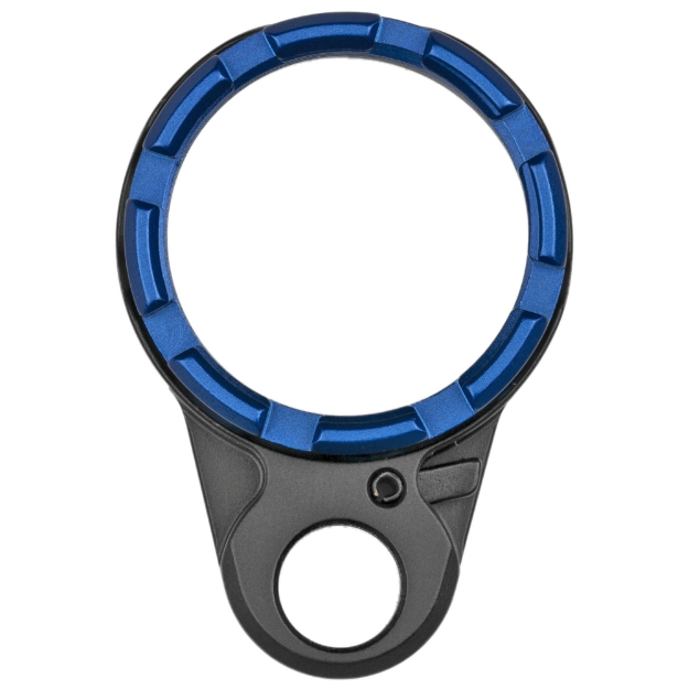 Picture of Fortis Manufacturing  Inc. Light Weight K2  Castle Nut and End Plate  Black and Blue  Anodized Finish LE-BLK-K2-BLU