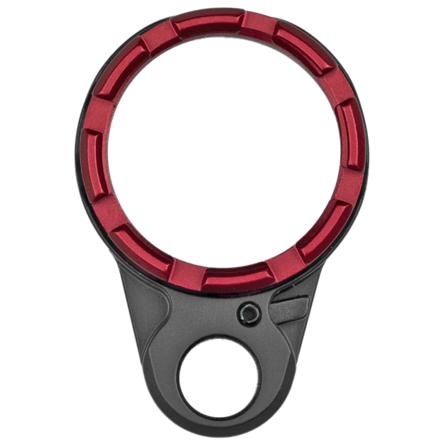 Picture of Fortis Manufacturing  Inc. Light Weight K2  Castle Nut and End Plate  Black and Red  Anodized Finish LE-BLK-K2-RED