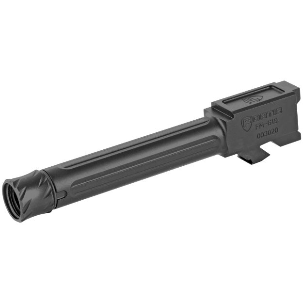 Picture of Fortis Manufacturing  Inc. Match Grade Barrel  For Glock  9MM  4.5"  Threaded  Fits Glock 19 Gen 1-5 and 19X  Black Nitride Finish FM-G19-TB-BLK