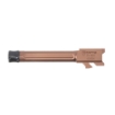 Picture of Fortis Manufacturing  Inc. Match Grade Barrel  Threaded Fluted Barrel  9MM  4"  Fits Glock 19 Gen 1-5 and 19X  Copper Finish  Threaded  Titanium Copper Nitride FM-G19-TB-CPPR
