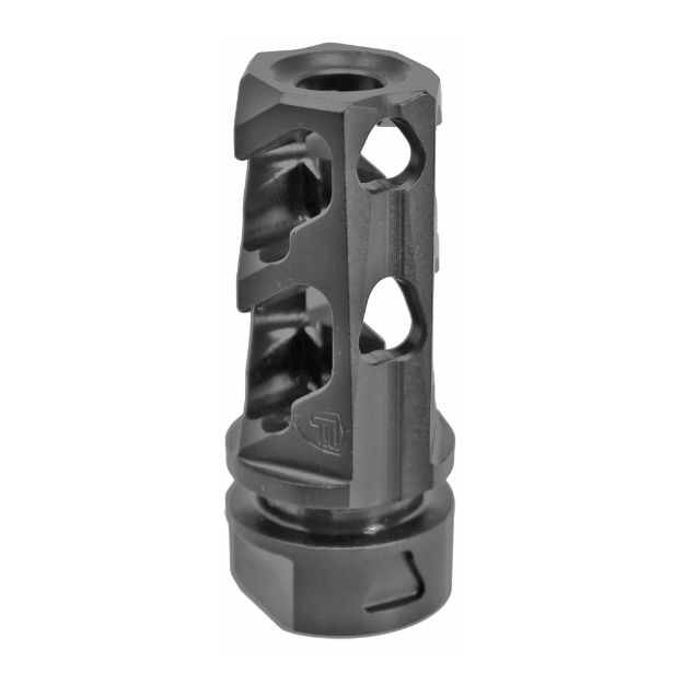 Picture of Fortis Manufacturing  Inc. Muzzle Brake  Fits 300 Blackout through 7.62X39  Threaded 5/8X24  Black Color  Nitride Finish  Includes Crush Washer  Compatible with Fortis Control Shield 300BLK-MB