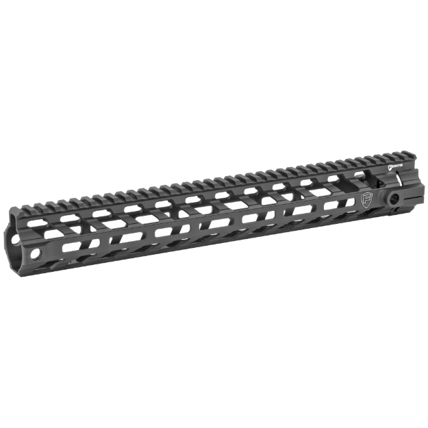 Picture of Fortis Manufacturing  Inc. REV II Free Float Rail System  Handguard  13.8"  Continuous Picatinny Top Rail  M-LOK at 3/6/9 O'clock  Does Not Include Barrel Nut  Anodized Black Finish REV-II-14-MLOK