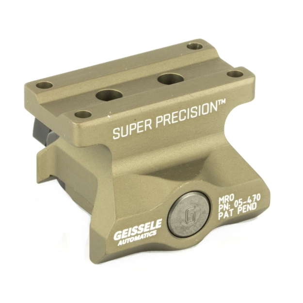Picture of Geissele Automatics Super Precision  Mount  Fits Trijicon MRO  Lower 1/3 Co-Witness  Desert Dirt Color  Product Finishes  Shade Variations and Other Imperfections Are Normal Due to the Manufacturing Process 05-470S