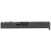Picture of Grey Ghost Precision Stripped Slide  For Glock 17 Gen 3  Dual Optic Cutout Compatible With Leupold DeltaPoint Pro or Trijicon RMR With Supplied Shim Plate (Correct Length Screws Included)  Comes With A Custom G10 Cover Plate And Proper Screws For Use Without Optic Installed  Version 3 Slide Pattern  Black Nitride Finish GGP-17-3-OC-V3