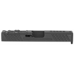 Picture of Grey Ghost Precision Stripped Slide  For Glock 19 Gen 3  Dual Optic Cutout Compatible With Leupold DeltaPoint Pro or Trijicon RMR With Supplied Shim Plate (Correct Length Screws Included)  Comes With A Custom G10 Cover Plate And Proper Screws For Use Without Optic Installed  Version 3 Slide Pattern  Black Nitride Finish GGP-19-3-OC-V3