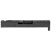 Picture of Grey Ghost Precision Stripped Slide  For Glock 43/43X  Version 2  Optic Cutout Compatible With Shield RMS-C With Correct Length Screws Included  No Mounting Plate Needed  Cover Plate Included  Version 2 Slide Pattern  DLC Finish  Black GGP-SPG43-V2-BLK