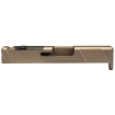 Picture of Grey Ghost Precision Stripped Slide  For Glock 43/43X  Version 2  Optic Cutout Compatible With Shield RMS-C With Correct Length Screws Included  No Mounting Plate Needed  Cover Plate Included  Version 2 Slide Pattern  Flat Dark Earth Cerakote GGP-SPG43-V2-FDE