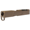 Picture of Grey Ghost Precision Stripped Slide  For Glock 43/43X  Version 2  Optic Cutout Compatible With Shield RMS-C With Correct Length Screws Included  No Mounting Plate Needed  Cover Plate Included  Version 2 Slide Pattern  Flat Dark Earth Cerakote GGP-SPG43-V2-FDE