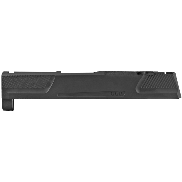 Picture of Grey Ghost Precision Stripped Slide  For Sig P365  Version 2  Optic Cutout Compatible With Shield RMS-C and ROMEO ZERO w/ Supplied Screws  Includes G10 Cover Plate When Not Running an Optic  Version 2 Slide Pattern  DLC Finish  Black GGP-365-BLK-2