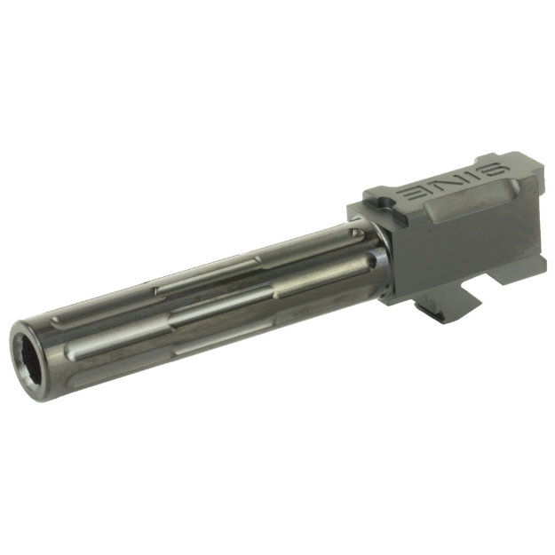 Picture of LanTac USA LLC 9INE  Barrel  9MM  Black  1:10  Fluted  Fits Glock 19 01-GB-G19-NTH-BLK