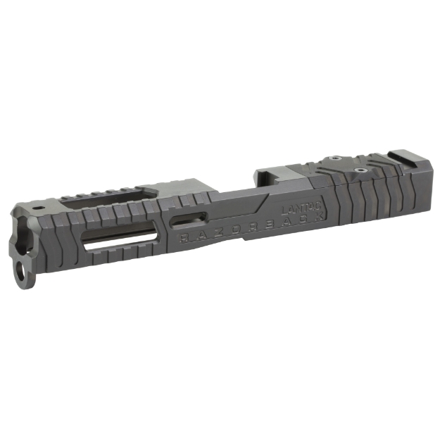 Picture of LanTac USA LLC Razorback Stripped Slide  Fits Gen 1-3 Glock 17  RMR Cut with Plate  DLC Finish  Black 01-GSS-GEN13-G17-LT