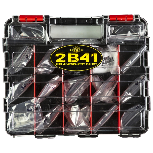 Picture of Luth-AR Gunsmith Kit  For AR-15  Includes Buffer Retainer (10)  Buffer Retainer Spring (10)  Bolt Catch Spring (5)  Bolt Catch Buffer (5)  Bolt Catch Roll Pin (5)  Detent Spring (20)  Takedown Detent (20)  Front Pivot Pin (5)  Disconnector (5)  Trigger Spring (5)  Pistol Grip Screw (3)  Pistol Grip Screw Washer (3)  Selector/Ejector Spring (10)  Selector Detent (10)  Hammer/Trigger Pin (10)  Rear Takedown Pin (5)  Disconnector Spring (5)  Hammer Spring (5)  Gas Tube Roll Pin (10)  223/556 Crush 