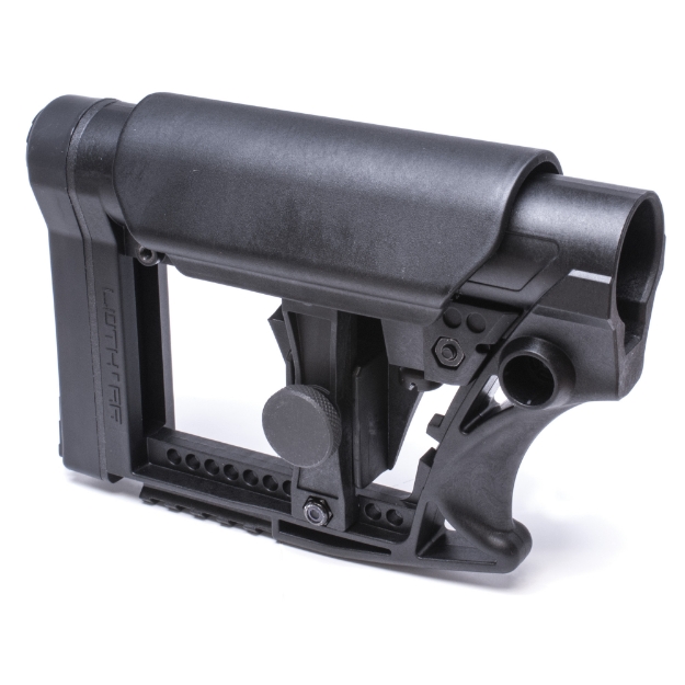 Picture of Luth-AR MBA-4 Carbine Stock with Cheek Riser  Fits AR-15 & AR-10 Commercial and Mil-Spec Dia Buffer Tubes  Black MBA-4-CHP
